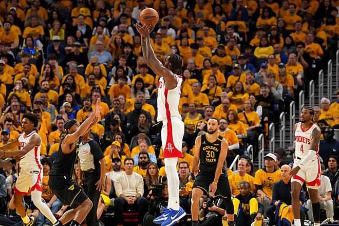 NBA 季后赛火箭胜勇士扳平总比分，塔里-伊森表现抢眼