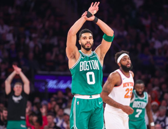 5月11日NBA季后赛凯尔特人客场大胜尼克斯，大比分1-2