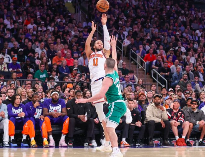 5月11日NBA季后赛凯尔特人客场大胜尼克斯，大比分1-2